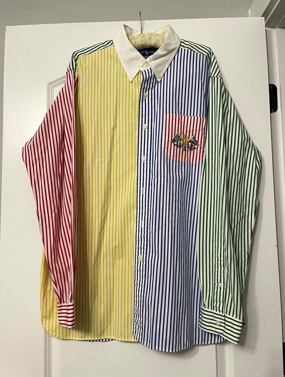 Ralph Lauren Classic Fit Men's XL Striped Colorblock Cotton Button Down Shirt